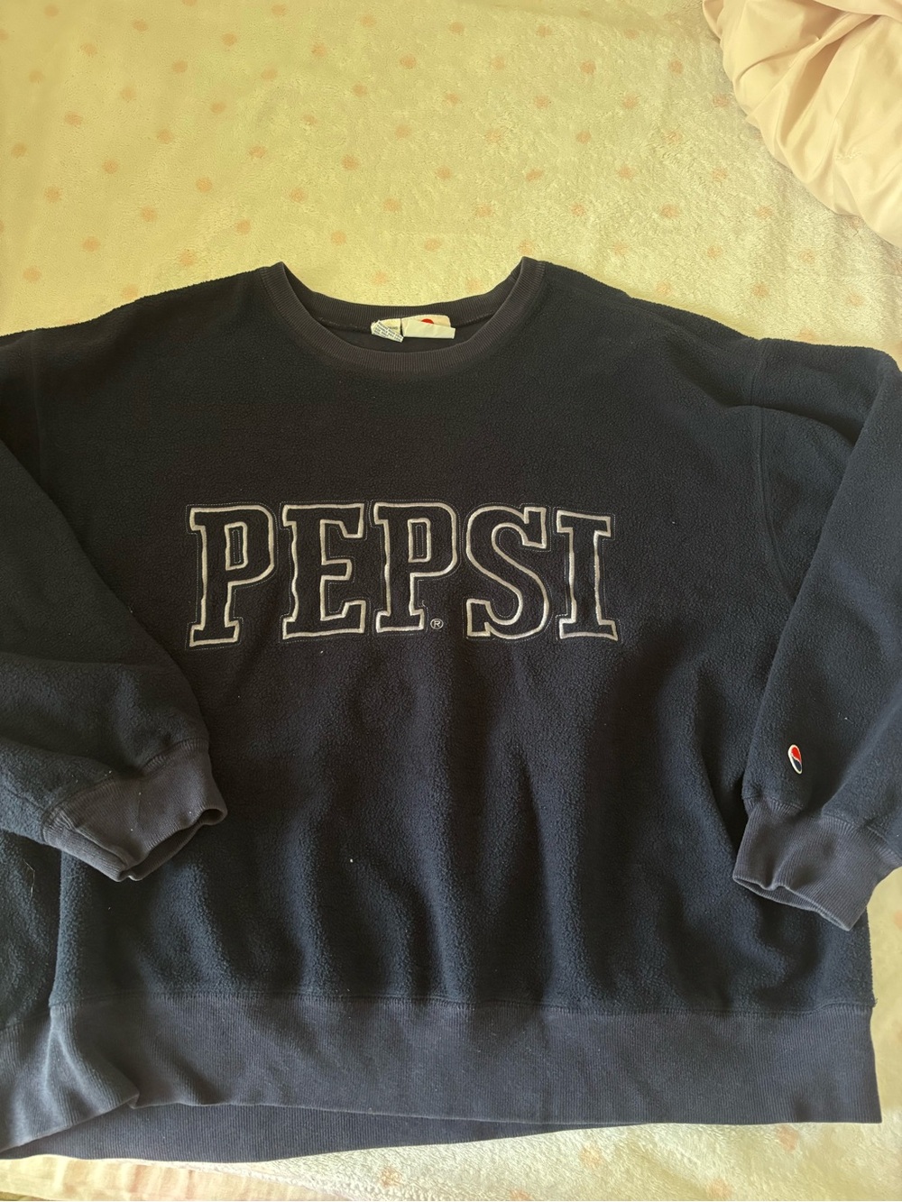 Pepsi Navy Crewneck Sweatshirt with Bold Chest Logo